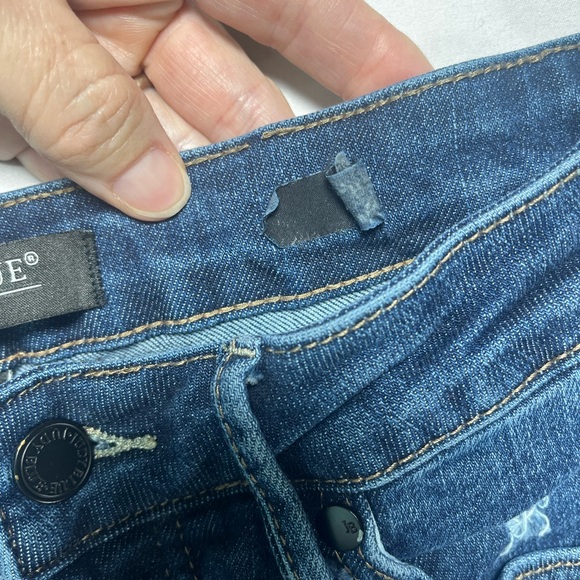 Judy Blue Dark Wash Distressed Flare Jeans Juniors size 7/28 stretch JB88739 - Picture 4 of 15